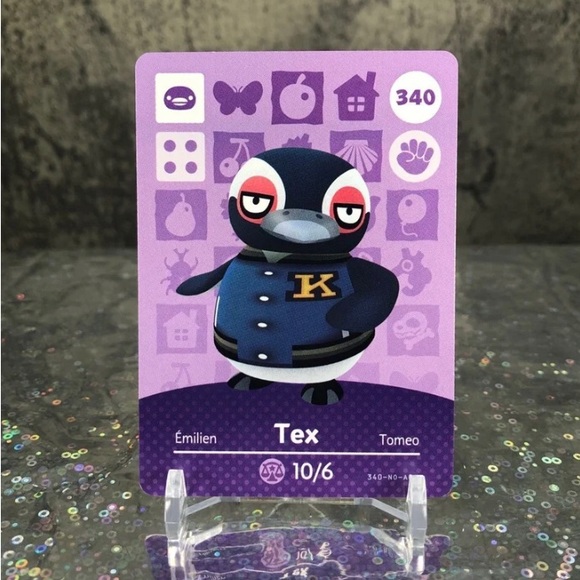 Tex #340 Animal Crossing Amiibo Card - Picture 1 of 3